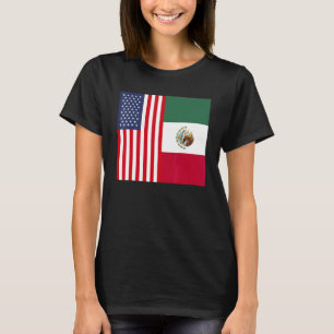 Mexico USA America Flag Born Raised Half Mexican A T-Shirt