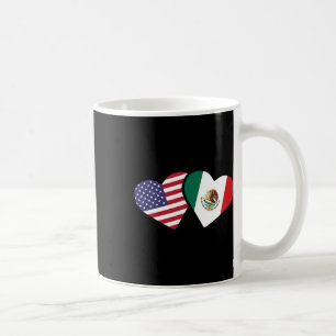 Mexico Usa Flag T Shirt Heart Mexican American Lov Coffee Mug