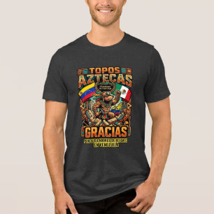 Mexico-Venezuela Topos Aztecas Caricature Rescue Tri-Blend Shirt