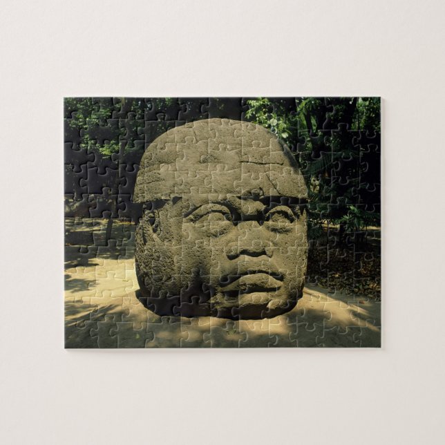 Mexico, Villahermosa, giant Olmec head, La Venta Jigsaw Puzzle (Horizontal)