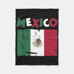 Mexico Vintage Mexican Flag Pride Hat Jersey 1  Fleece Blanket