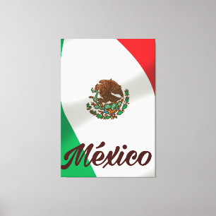 México Vintage style travel poster Canvas Print