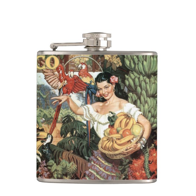 Mexico vintage travel flask (Front)