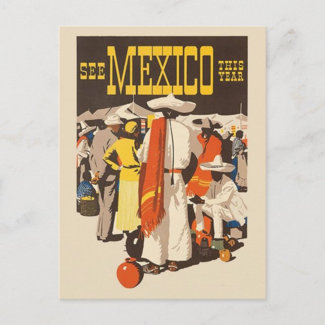 Mexico vintage Travel postcard (Front)