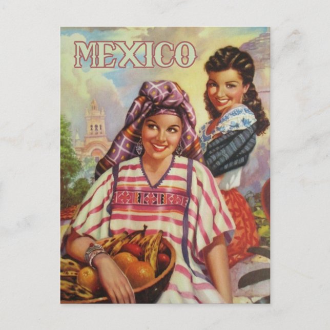 Mexico vintage travel postcard (Front)