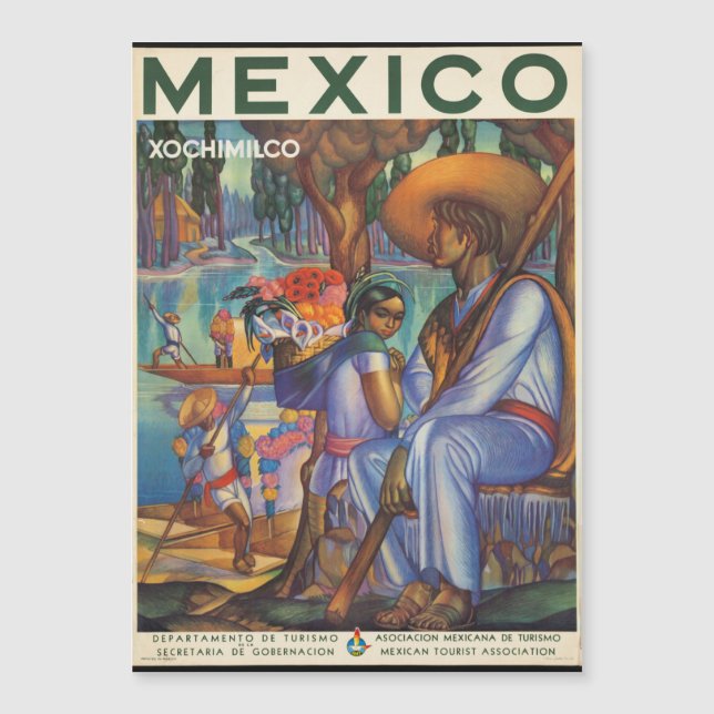 Mexico, vintage travel poster, (Front)