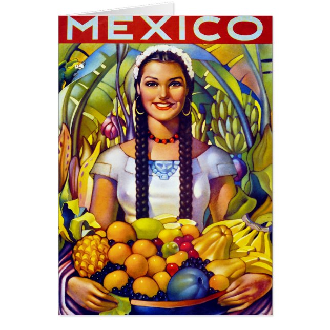 Mexico Vintage Travel Poster Restored (Front)