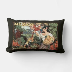 Mexico vintage travel throw pillow