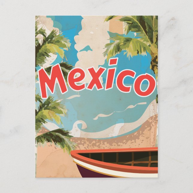 Mexico Vintage vacation Poster Postcard (Front)