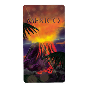 Mexico Volcano Travel Poster