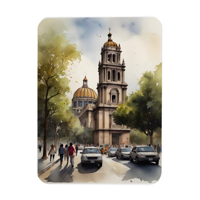 Mexico watercolor art magnet (Vertical)