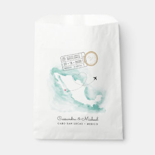 Mexico Watercolor Map   Cabo   Destination Wedding Favour Bags