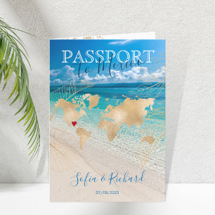 Mexico Wedding Destination Passport World Map Inv Invitation