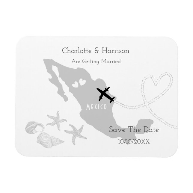 Mexico Wedding Destination Save The Date Magnet (Horizontal)