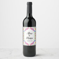 Mexico Wedding Theme Wine Bottle Labels