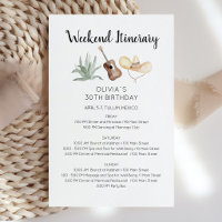 Mexico Weekend Birthday Itinerary Invitation