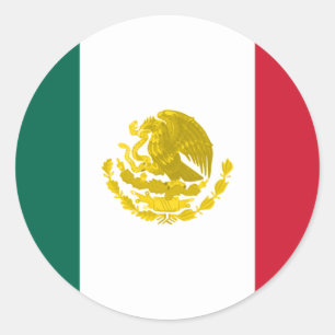 Mexico with Full Golden Arms, Mexico Classic Round Sticker