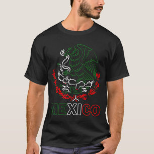 Mexico With Mexican Eagle From Flag Red Green And T-Shirt