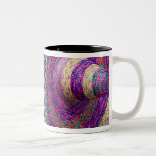 Mexico, Yucatan, Merida, traditional woven Two-Tone Coffee Mug