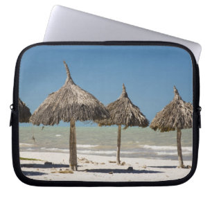 Mexico, Yucatan Peninsula, Progreso. Thatch Laptop Sleeve