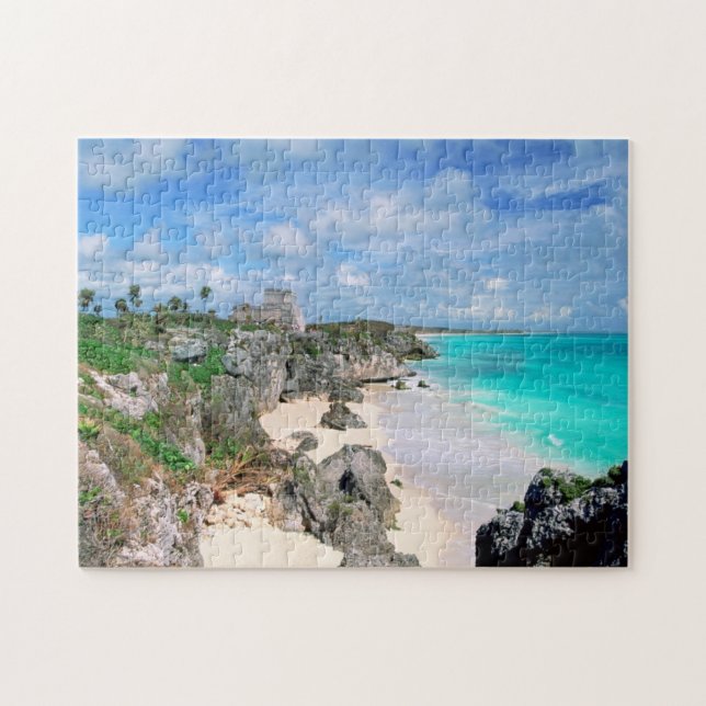 Mexico, Yucatan, Peninsula, Ruins Of Tulum, Mayan Jigsaw Puzzle (Horizontal)