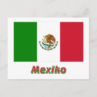 Mexiko Flagge mit Namen Postcard