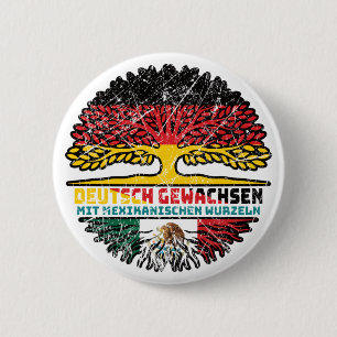 Mexiko Mexikanisch Deutsch Deutschland Baum Wurzel 6 Cm Round Badge