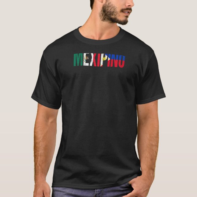 Mexipino Mexico Philippines Flag Ancestery Filipin T-Shirt (Front)