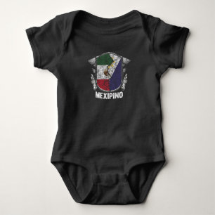 Mexipino Mexico Philippines Flag Half Mexican Half Baby Bodysuit