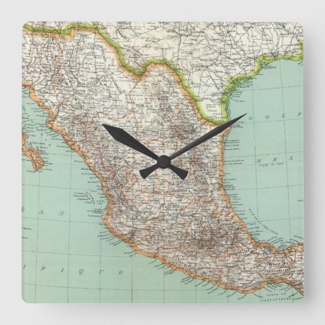 Mexique - Map of Mexico Square Wall Clock (Front)