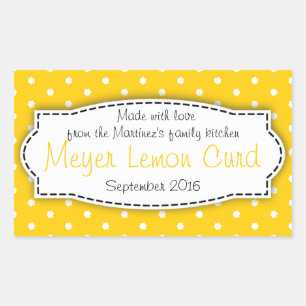 Meyer Lemon Curd yellow food label sticker