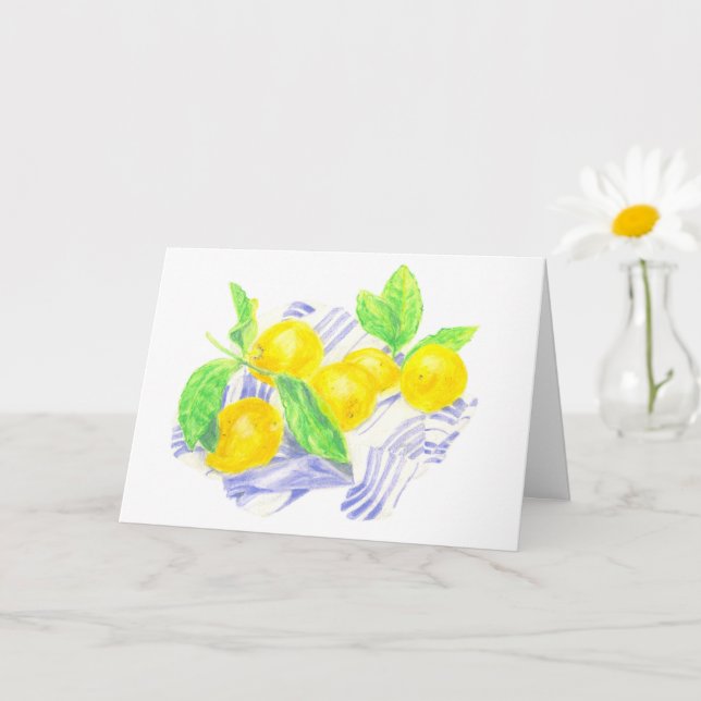 Meyer lemons on kitchen towel card (Small Plant)