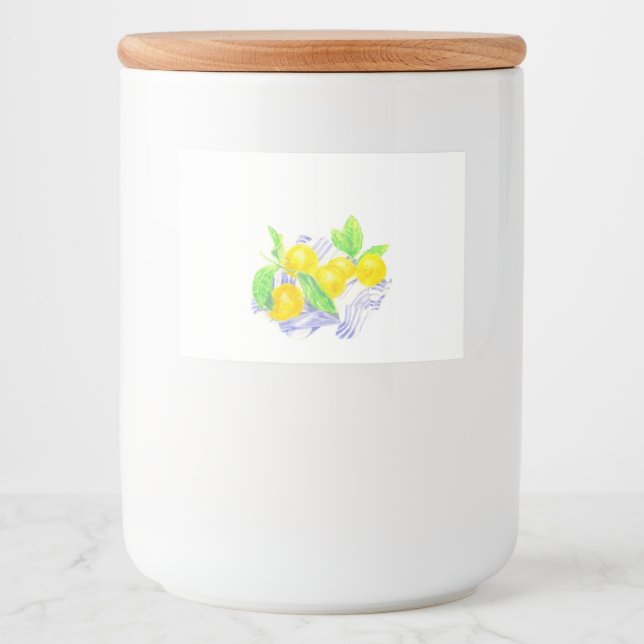 Meyer lemons on kitchen towel food label (Front)