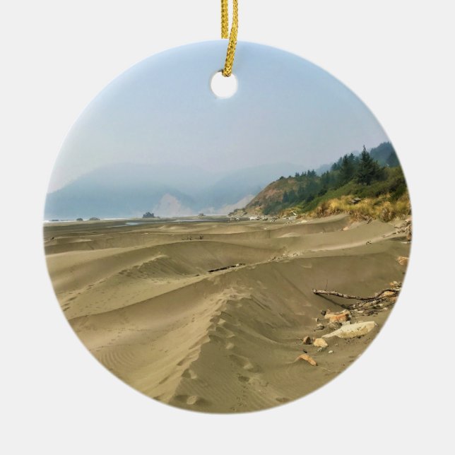 Meyers Beach North, Gold Beach, Oregon Ceramic Tree Decoration (Front)