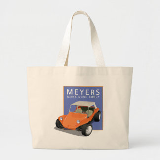 Meyers Manx Orange with Blue Box Large Tote Bag
