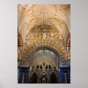 Mezquita Cathedral Interior in Cordoba Poster