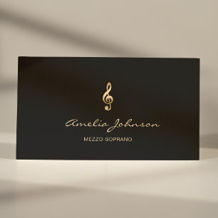 Mezzo Soprano Gold Treble Clef Music Elegant Business Card