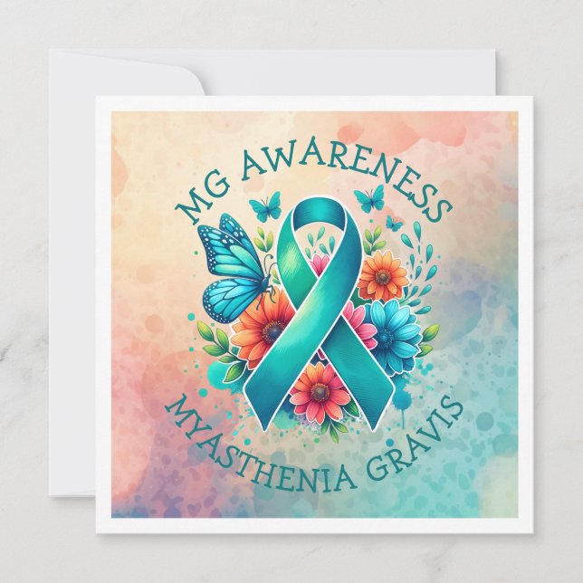 MG Awareness | Myasthenia Gravis Ribbon (Front)