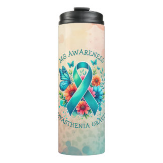 MG Awareness | Myasthenia Gravis Ribbon Thermal Tumbler