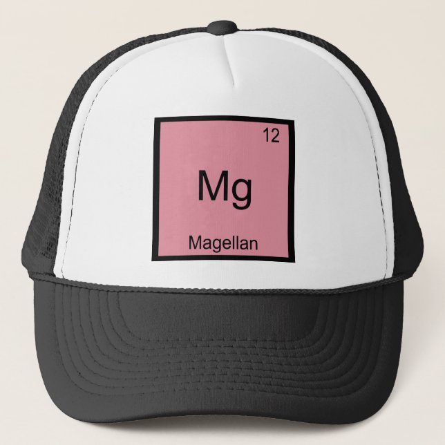 Mg - Magellan Funny Chemistry Element Symbol Tee Trucker Hat (Front)