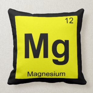 Mg - Magnesium Chemistry Periodic Table Symbol Cushion