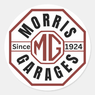 MG Morris Garages Classic Round Sticker