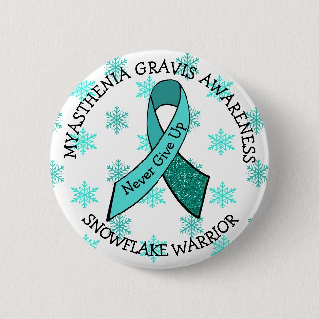 MG Snowflake Warrior Awareness Ribbon Button (Front)