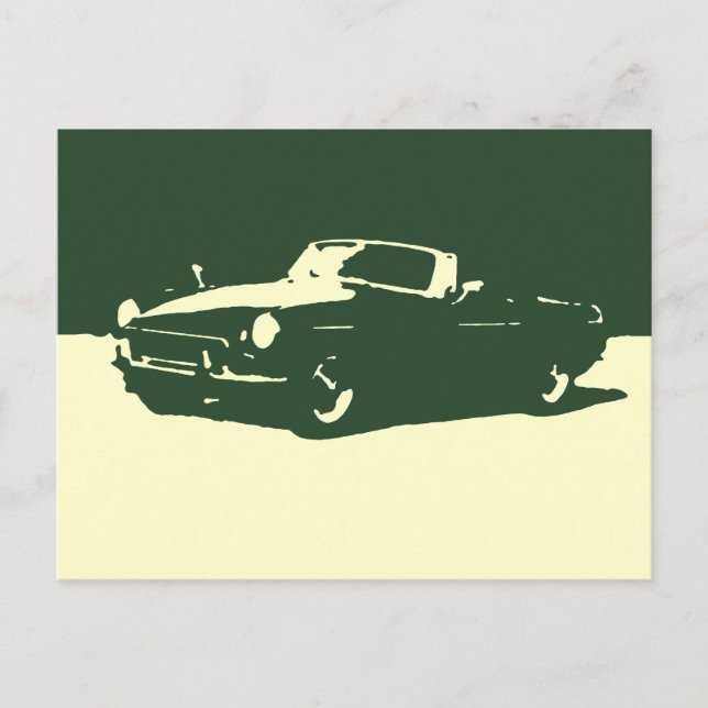 MGB, 1971 - Racing green on light postcard (Front)