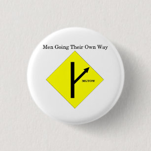 MGTOW Logo Button-Small-White Background 3 Cm Round Badge