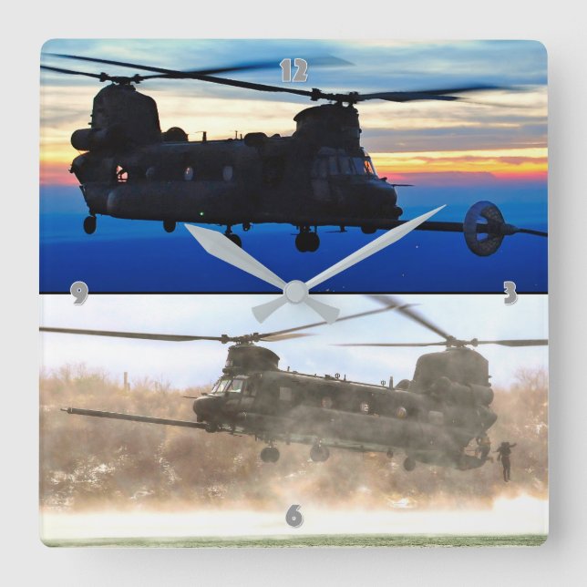 MH-47G CHINOOK SQUARE WALL CLOCK (Front)