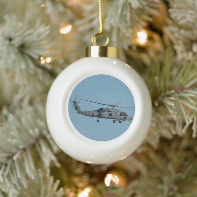 MH-60R Seahawk Ceramic Ball Christmas Ornament (Tree)