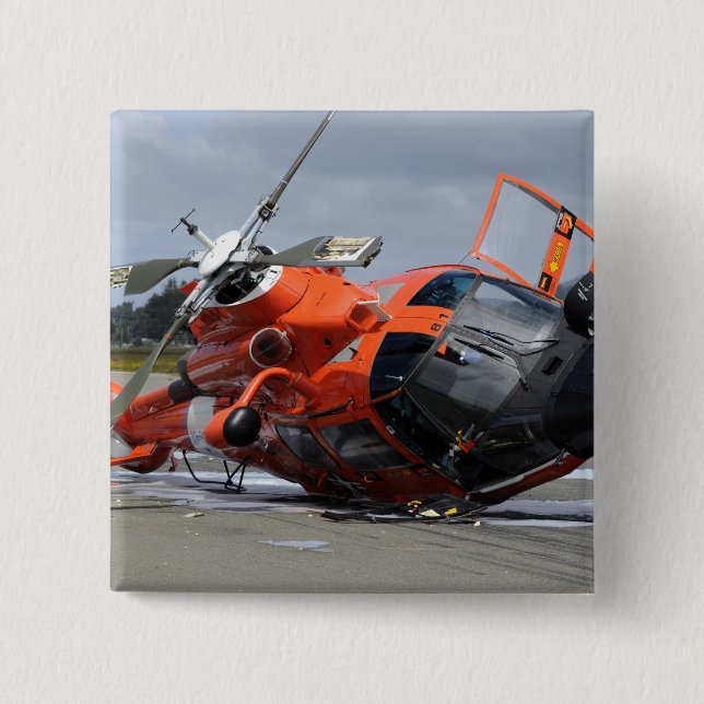 MH-65 Dolphin helicopter crashed at Arcata Airp 15 Cm Square Badge (Front)