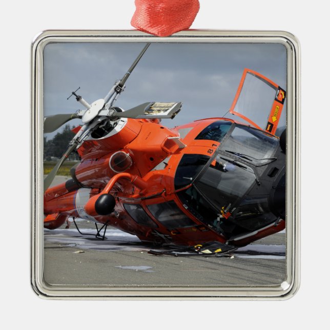 MH-65 Dolphin helicopter crashed at Arcata Airp Metal Tree Decoration (Front)