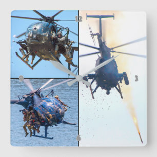 MH/AH-6M LITTLE BIRD SQUARE WALL CLOCK